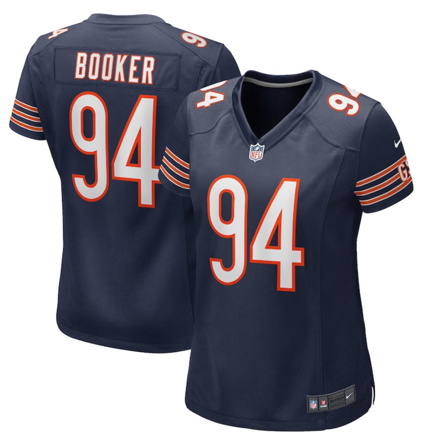 Women Chicago Bears #94 Austin Booker navy blue Game Jersey->chicago bears->NFL Jersey